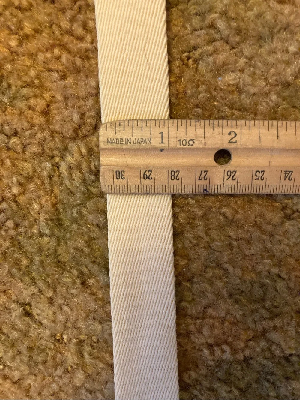 Dooney & Bourke Beige Canvas Belt with Brown Leather Trim Size 28